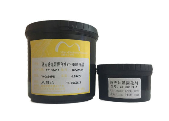 중국 2 팩 PCB UV 감광성 잉크 백색 색깔 PCB 두 배 측을 위한 치료할 수 있는 땜납 가면 협력 업체